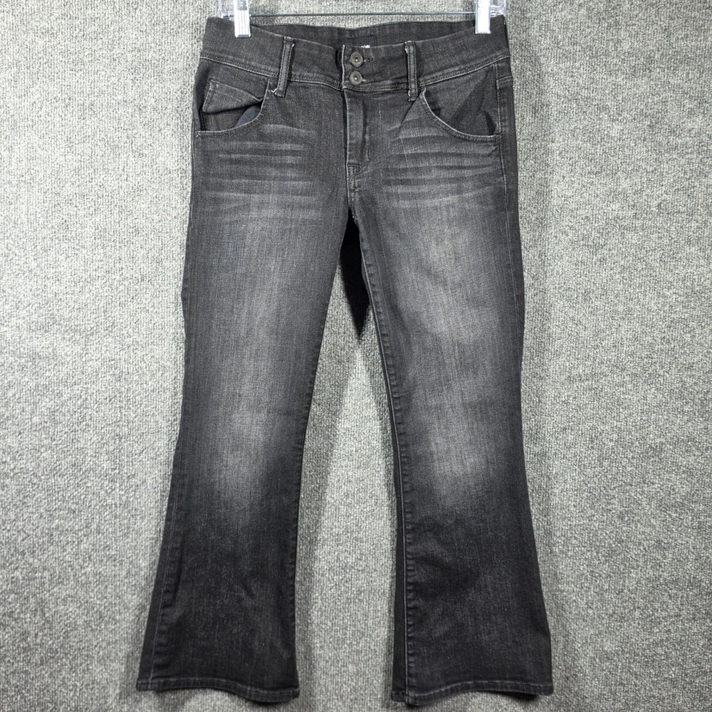 Hudson Jeans Womens 27 Collin Midrise Bootcut Crop Flap Pocket Edgy Whiskering